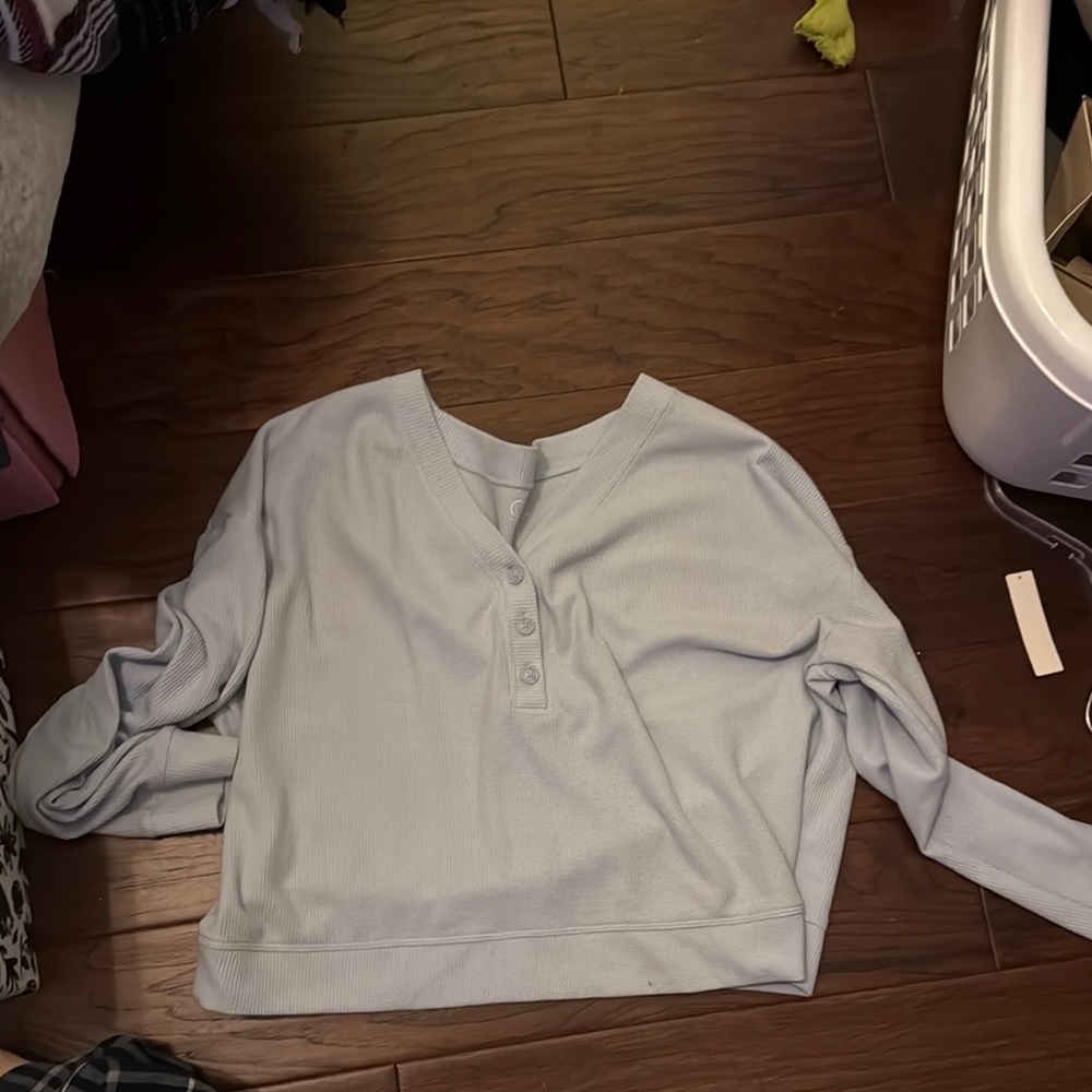Light Blue Women's Henley Top